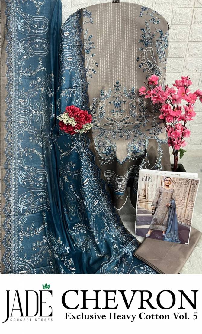 Chevron Vol 5 By Jade Exclusive Heavy Cotton Pakistani Dress Material Wholesale market In Surat
